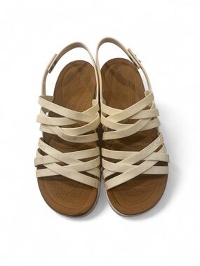 CROCS Women's Strappy Slingback Sandals - Beige